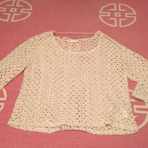 Urban Outfitters off-white crochet top, size S